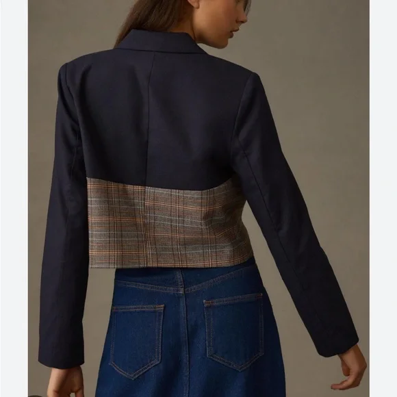 NWT Anthropologie Dolan Fabric Mix Corset Blazer - Picture 5 of 12